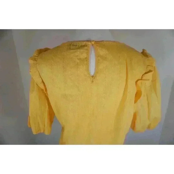 Cure Yellow 100% Cotton Short Sleeve Blouse, Size L - Picture 9 of 14